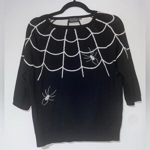 Voodoo Vixen Black and White Web Knit Top